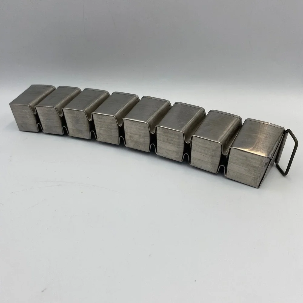 Vintage Industrial Metal‎ 8 Slot Ice Cube Tray Insert with Wire Handle Silver